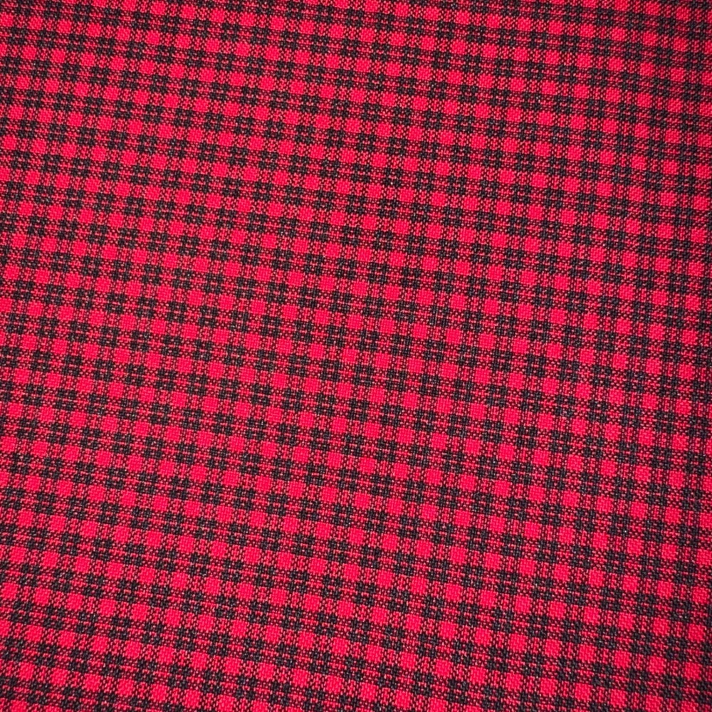 Gingham Check Fabric 3.17 Yards Red Black Micro Plaid Polyester 60" Wide